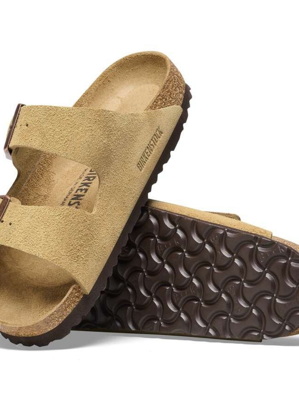 Birkenstock Arizona Suede Leather Latte Cream Size 39 Like New Regular Width